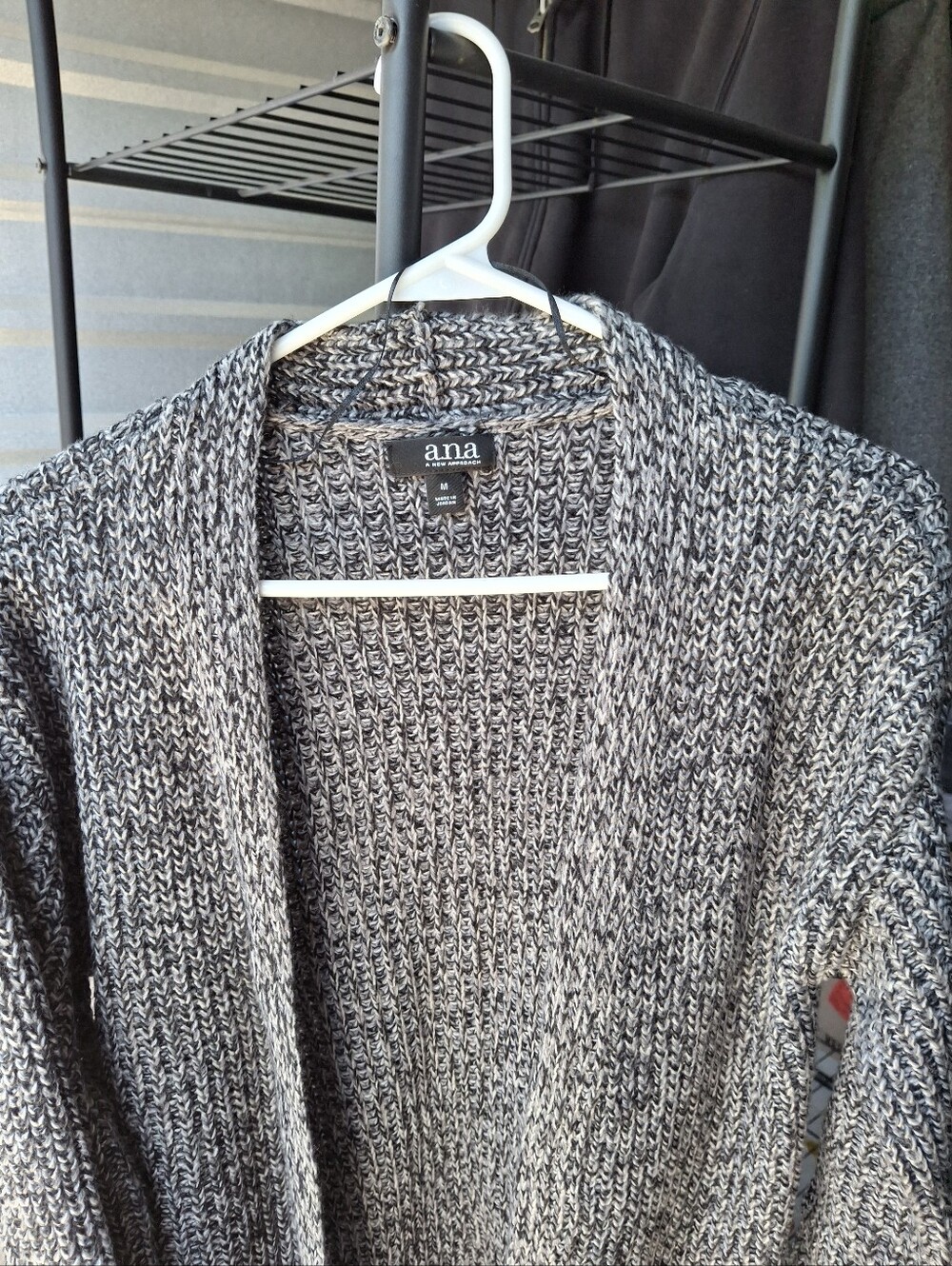 a.n.a Black & White Marled Knit Cardigan
